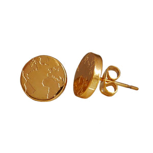 By.Ortiz, 18k-Gold-Plated The-World-Earrings, World-Map-Earrings
